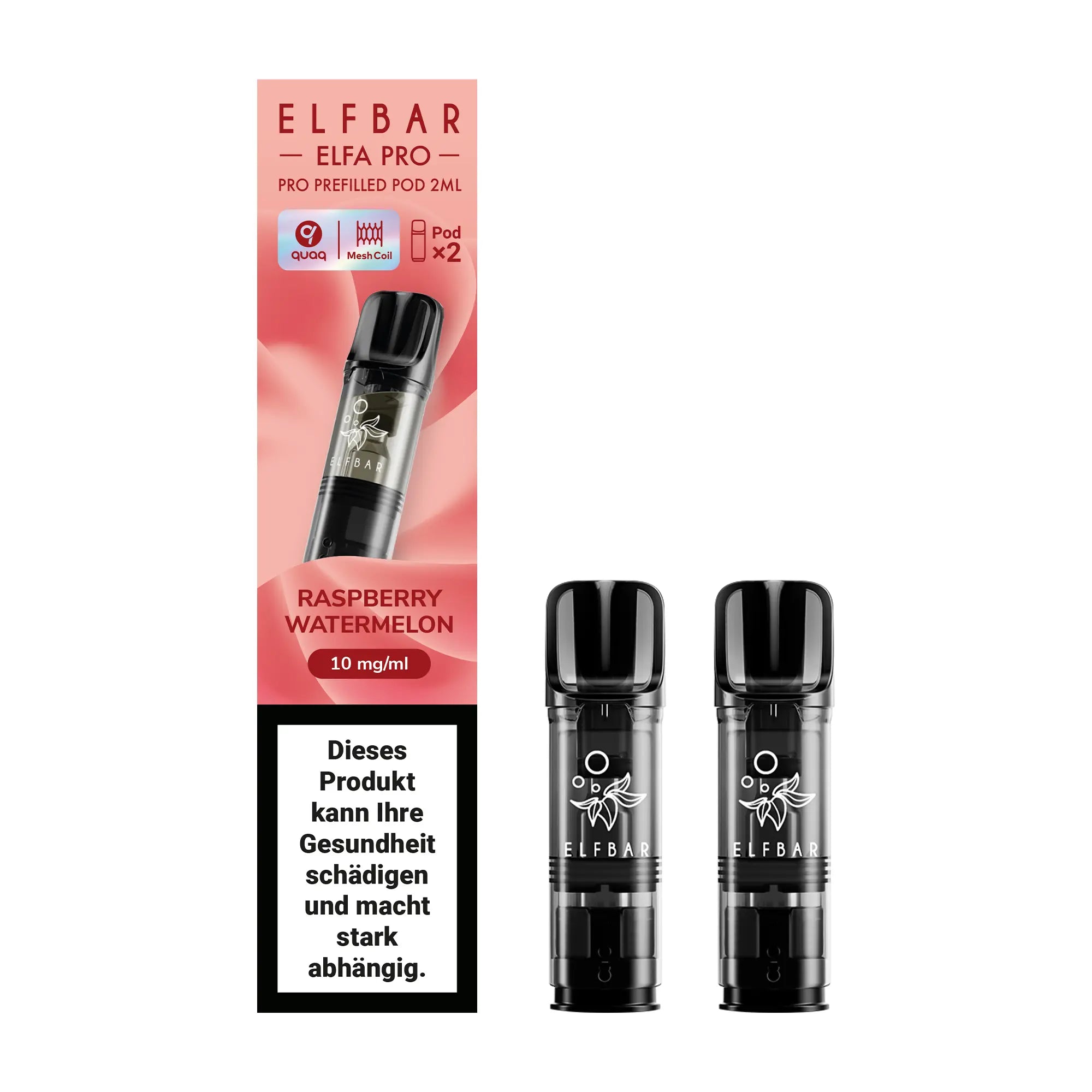 elfbar elfa pro pods 10mg mit raspberry watermelon aroma, 2 pods mit 1200 puffs