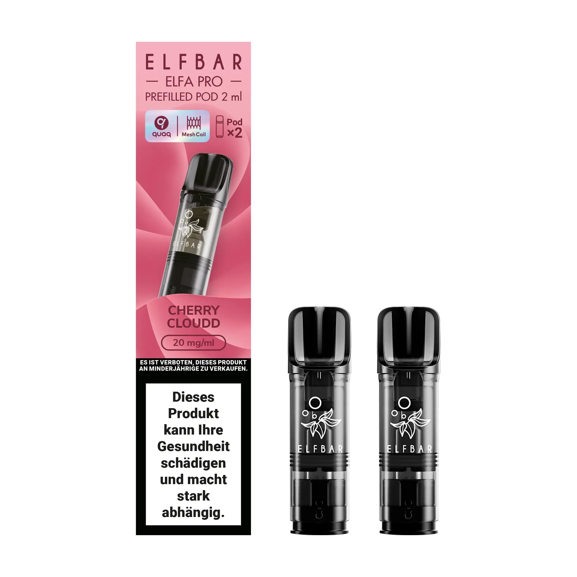 elfbar elfa pro pods 20mg mit kirsche aroma, 2 pods mit 1200 puffs