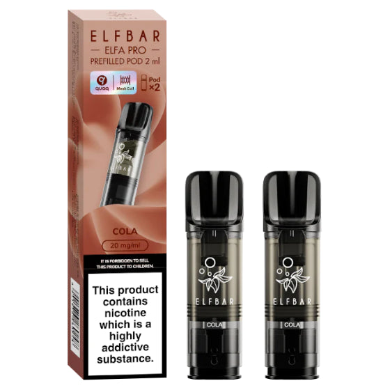 elfbar elfa pro pods 20mg mit cola aroma, 2 pods mit 1200 puffs