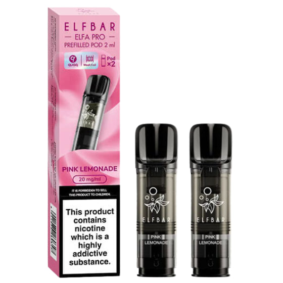 elfbar elfa pro pods 20mg mit pink lemonade aroma, 2 pods mit 1200 puffs