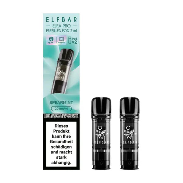 elfbar elfa pro pods 20mg mit spearmint aroma, 2 pods mit 1200 puffs