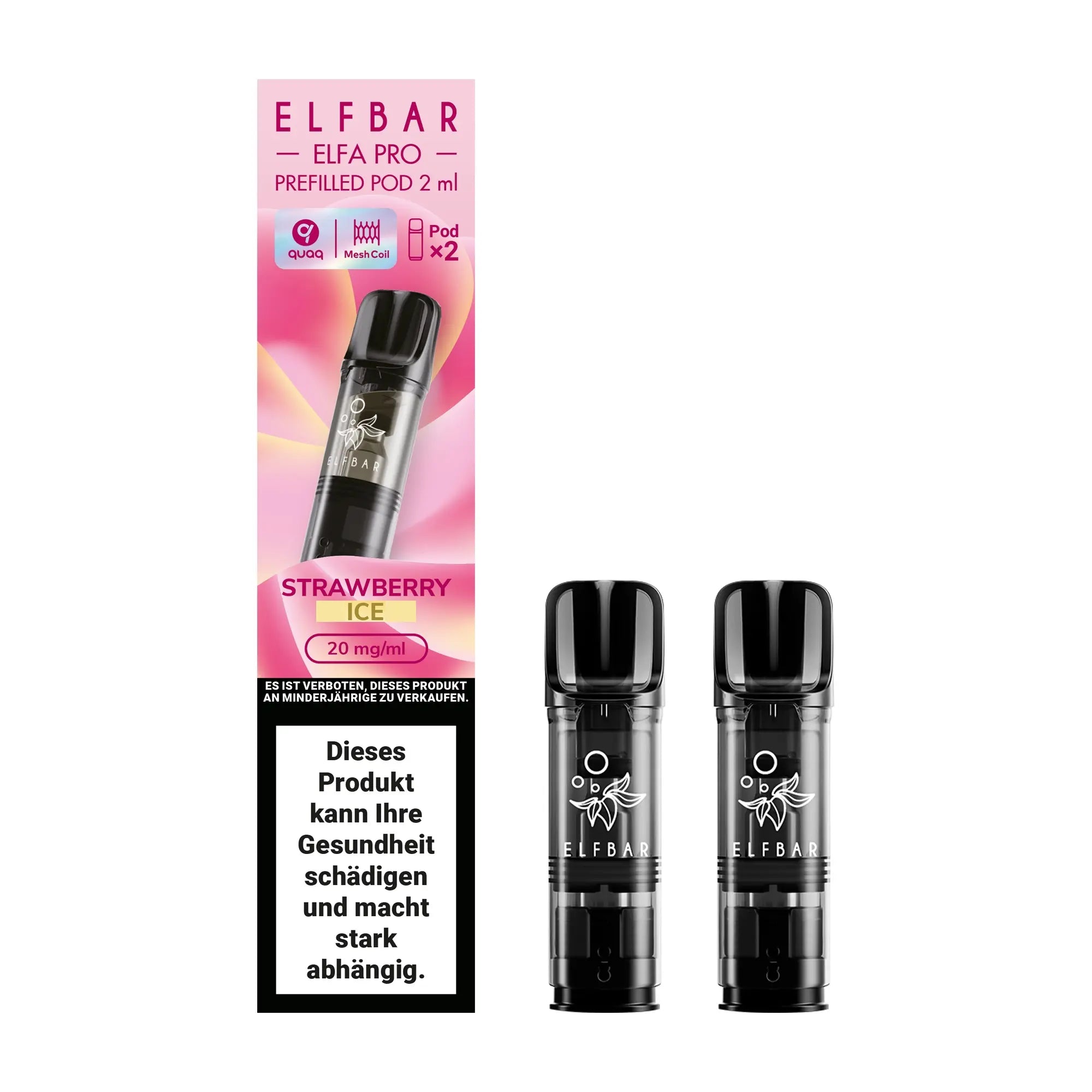 elfbar elfa pro pods 20mg mit strawberry ice aroma, 2 pods mit 1200 puffs