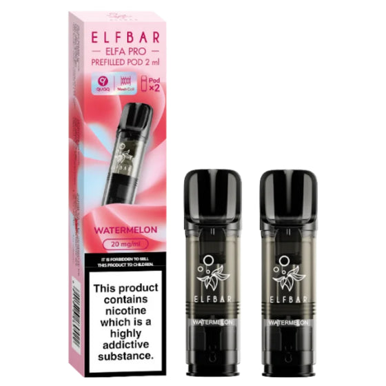 elfbar elfa pro pods 20mg mit wassermelone aroma, 2 pods mit 1200 puffs