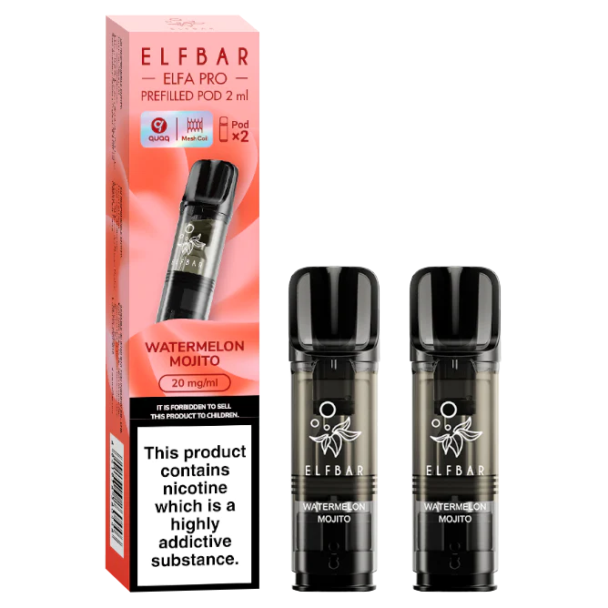 elfbar elfa pro pods 20mg mit wassermelone mojito aroma, 2 pods mit 1200 puffs