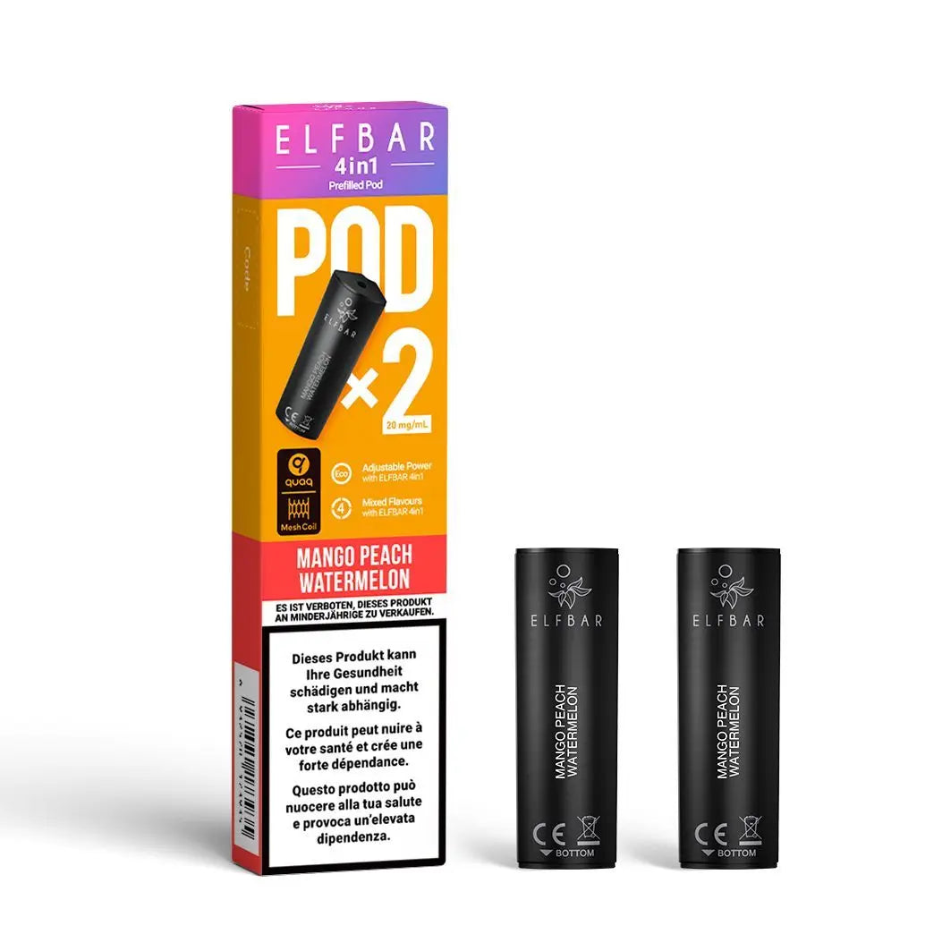 elfbar 4in1 pods 20mg nikotin 2er Pack, mango peach watermelon