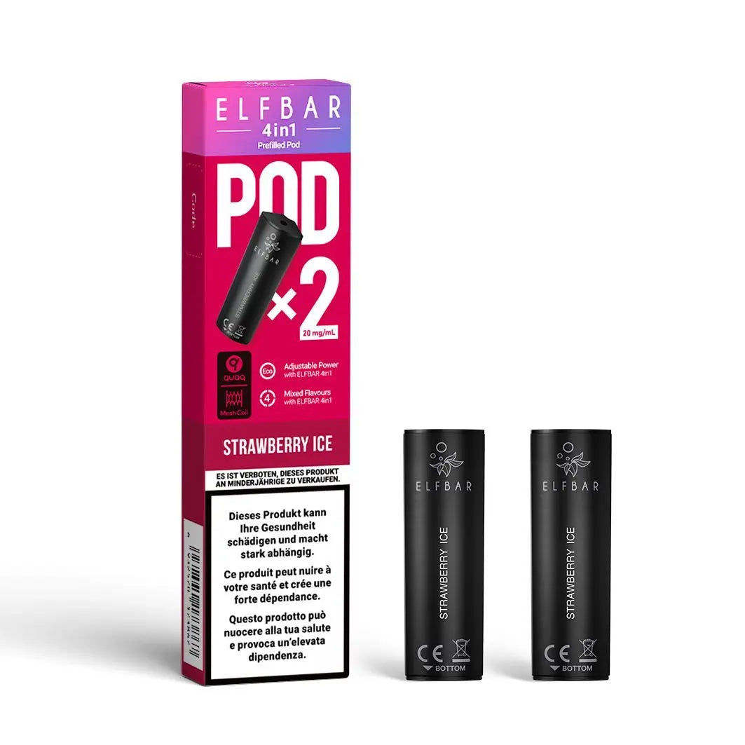 elfbar 4in1 pods 20mg nikotin 2er Pack, strawberry ice