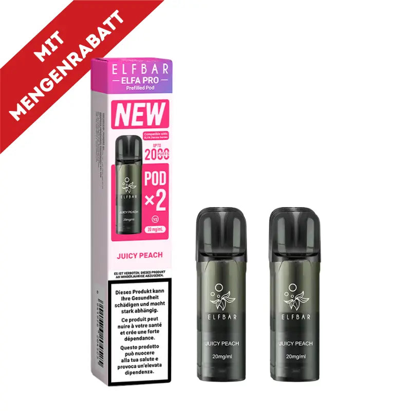 Elfbar Elfa Pro V2 Pods 20mg - Juicy Peach 2er Pack
