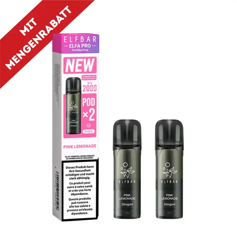 Elfbar Elfa Pro V2 Pods 20mg - Pink Lemonade 2er Pack