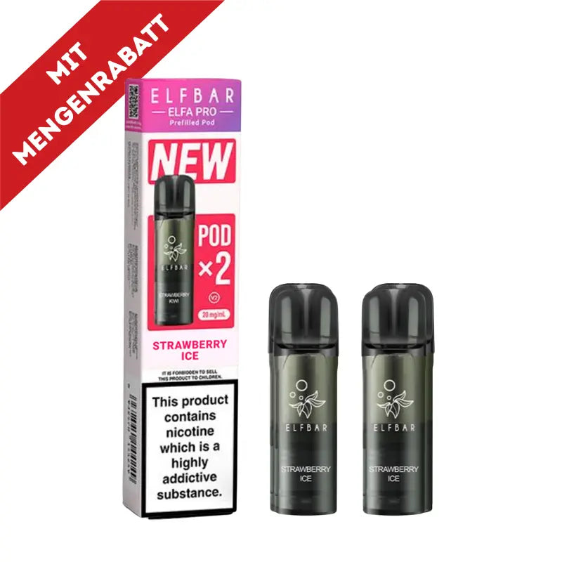 Elfbar Elfa Pro V2 Pods 20mg - Strawberry Ice 2er Pack