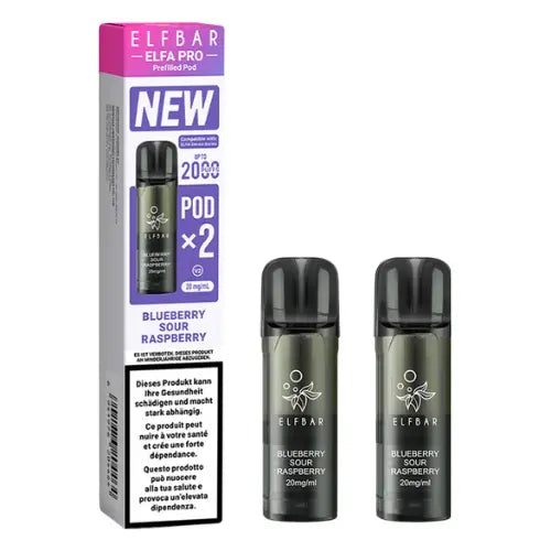 Elfbar Elfa Pro V2 Pods 20mg - Blueberry Sour Raspberry 2er Pack