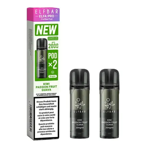 Elfbar Elfa Pro V2 Pods 20mg - Kiwi Passion Fruit Guava 2er Pack