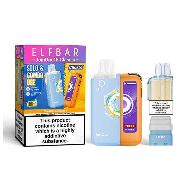 ELFBAR JOIN ONE 15 CLASSIC blue razz lemonade 20mg kit mit pod und usb c akku