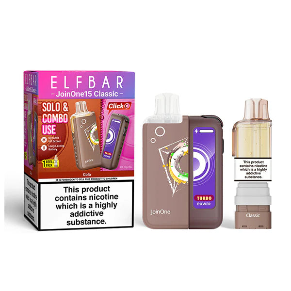 ELFBAR JOIN ONE 15 CLASSIC cola 20mg kit mit pod und usb c akku