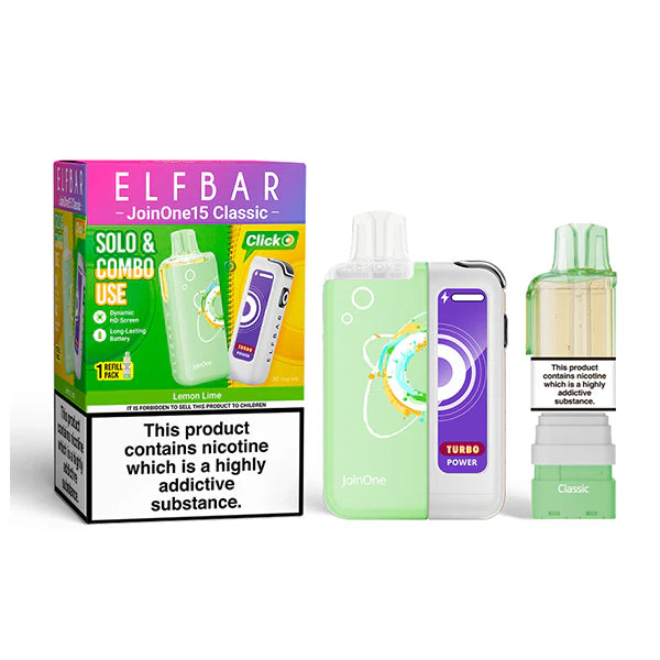 ELFBAR JOIN ONE 15 CLASSIC lemon lime 20mg kit mit pod und usb c akku