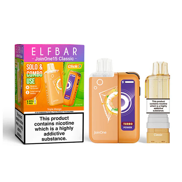 ELFBAR JOIN ONE 15 CLASSIC triple mango 20mg kit mit pod und usb c akku