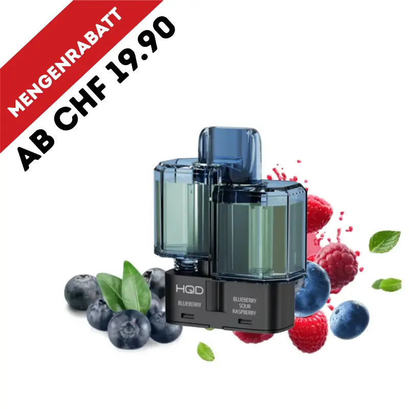 HQD Dual 35K Pod - Blueberry & Blueberry Sour Raspberry 20mg