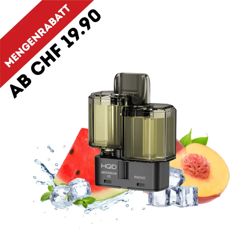 HQD Dual 35K Pod - Watermelon Ice & Peach Ice 20mg