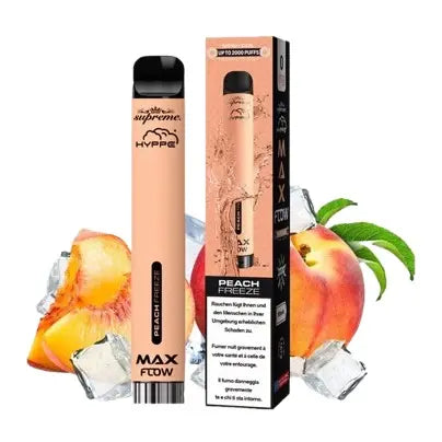 vapes hyppe max flow 2000 puffs ohne nikotin, peach freeze