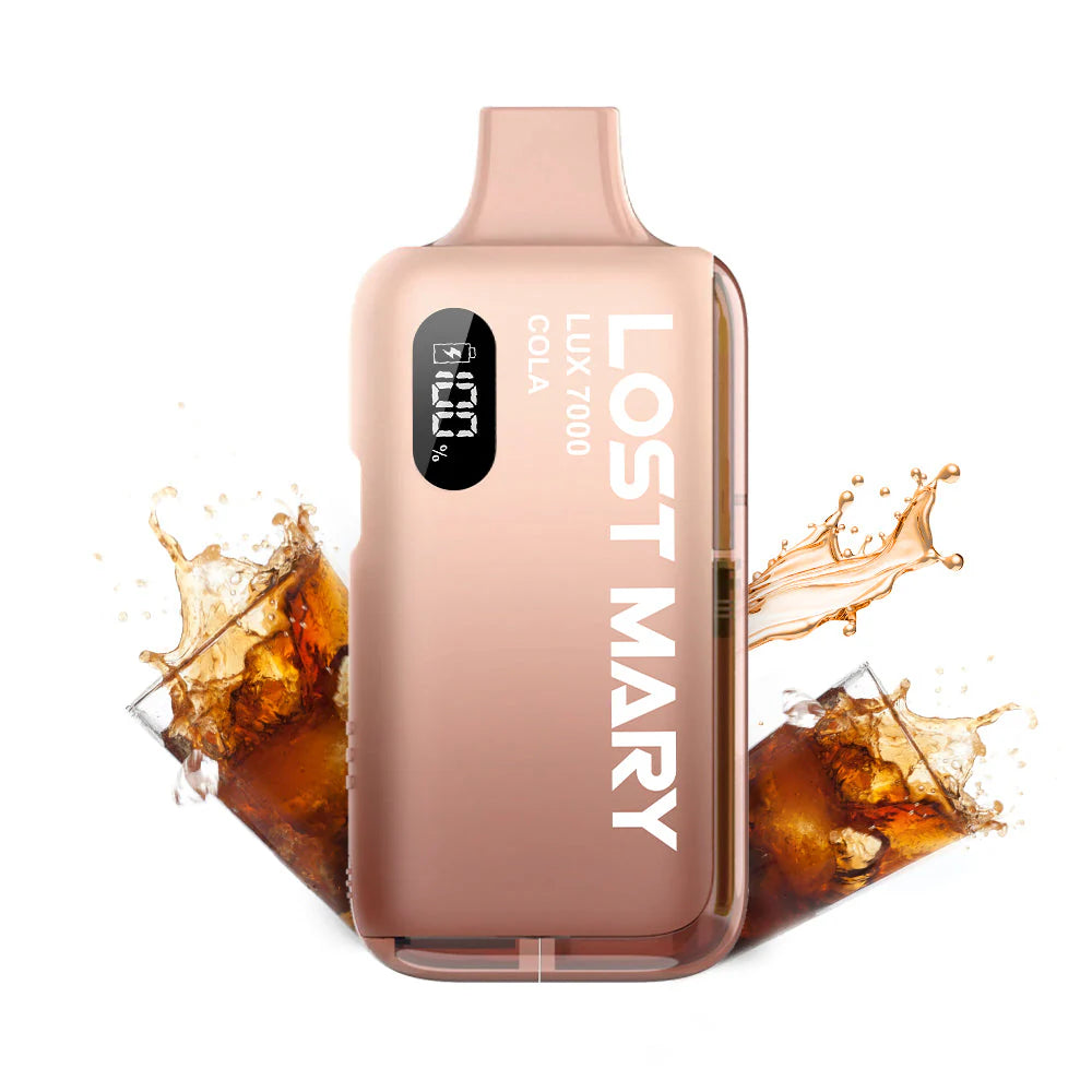 LOST MARY lux 7000 cola einweg e zigarette mit cola geschmack vorgefuellt mit integriertem akku und zugautomatik