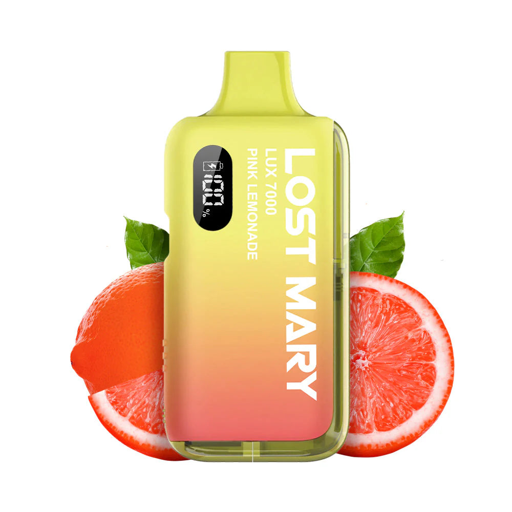 LOST MARY lux 7000 pink lemonade einweg e zigarette mit zitronenlimonade geschmack vorgefuellt mit integriertem akku und zugautomatik