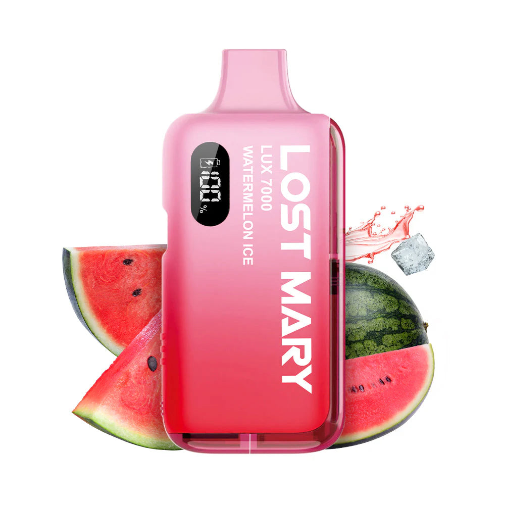 LOST MARY lux 7000 watermelon ice einweg e zigarette mit wassermelone und menthol geschmack vorgefuellt mit integriertem akku und zugautomatik