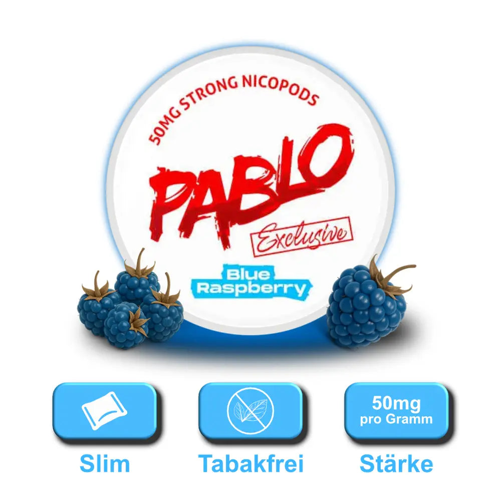 pablo exclusive snus blue raspberry dose slim format 50mg