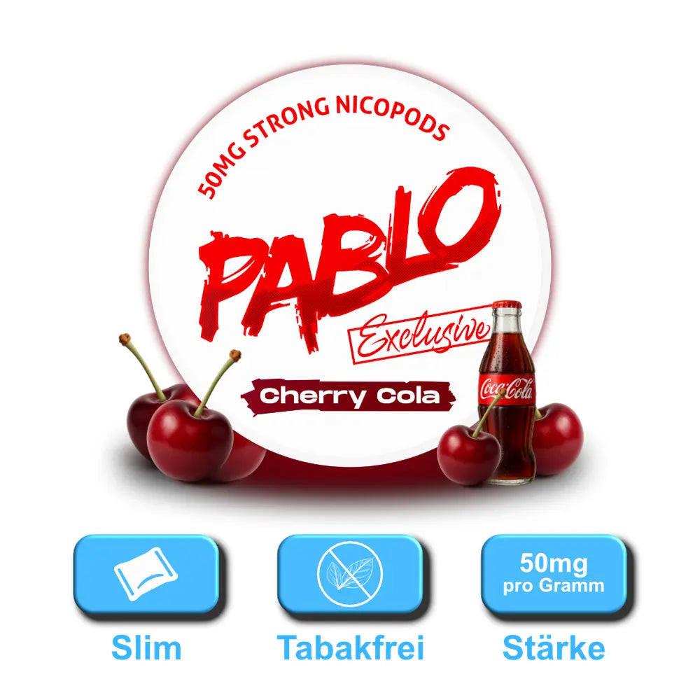 pablo exclusive snus cherry cola dose slim format 50mg