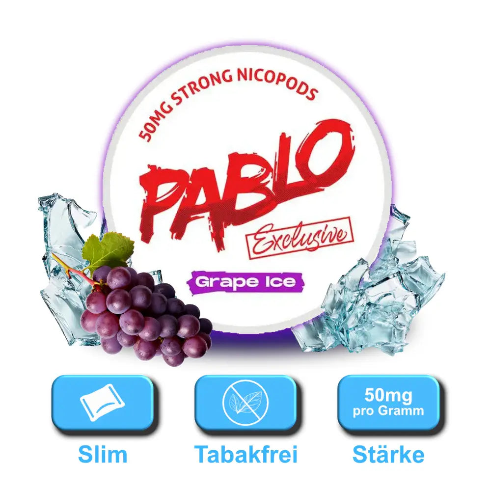 pablo exclusive snus grape ice dose slim format 50mg