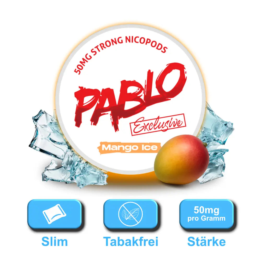 pablo exclusive snus mango ice dose slim format 50mg