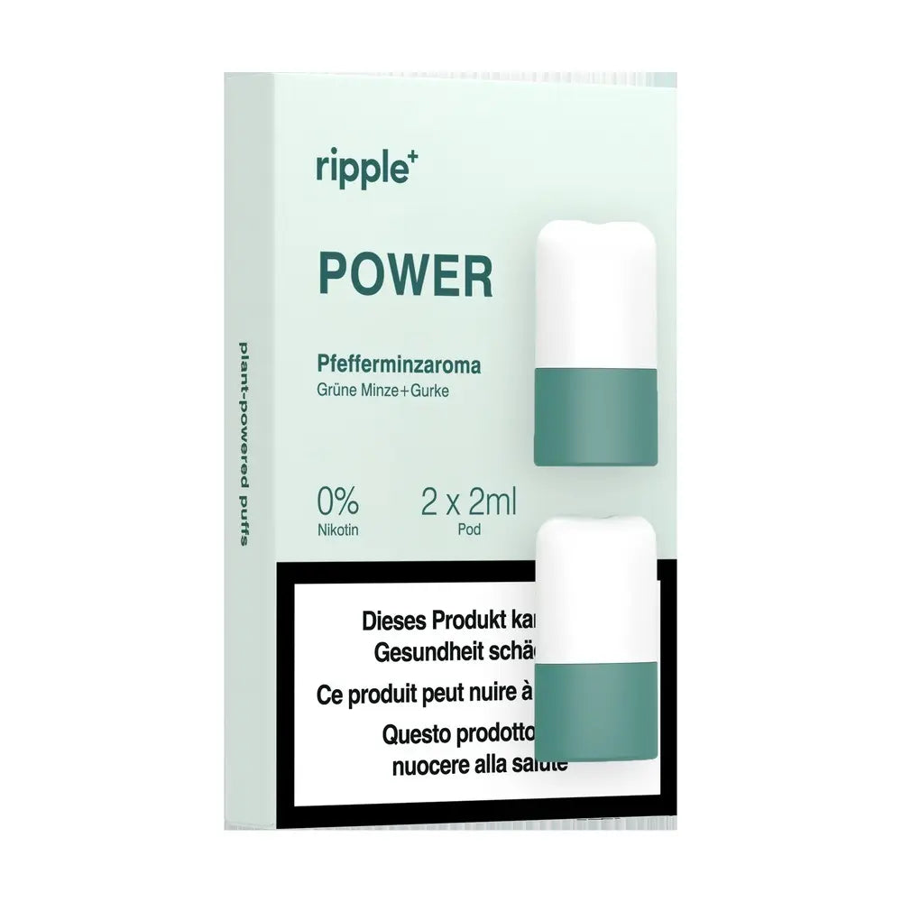 RIPPLE PLUS pod power pfefferminze gruene minze gurke 2ml nikotinfrei aromapod made in gb