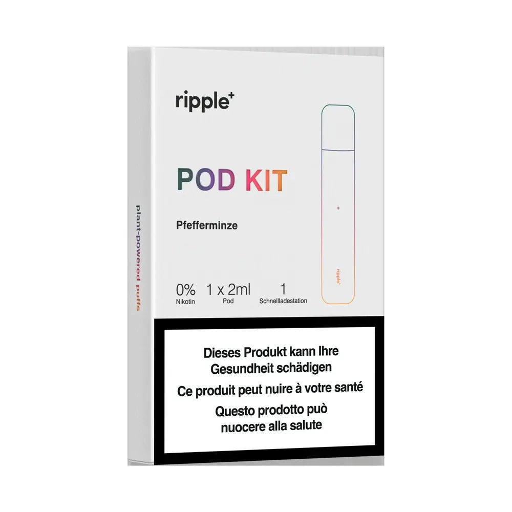 RIPPLE PLUS starterkit pfefferminze nikotinfrei aromavape system wiederaufladbar modern design made in gb