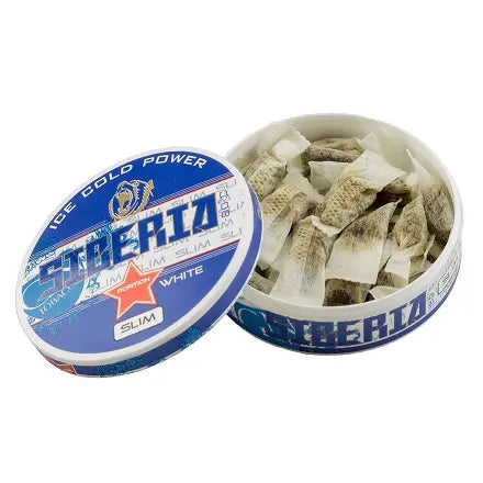 siberia blau snus ice cold power slim white mit 24mg nikotin in offener dose