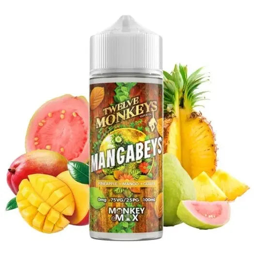 e-liquid twelve monkeys 100ml ohne nikotin, mangabeys ananas mango guava