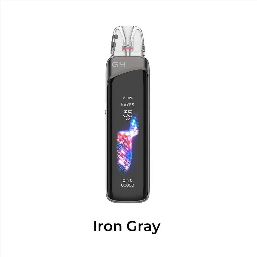 UWELL caliburn g4 pro iron gray pod system e zigarette geraet in grauer ausfuehrung mit integriertem akku und display