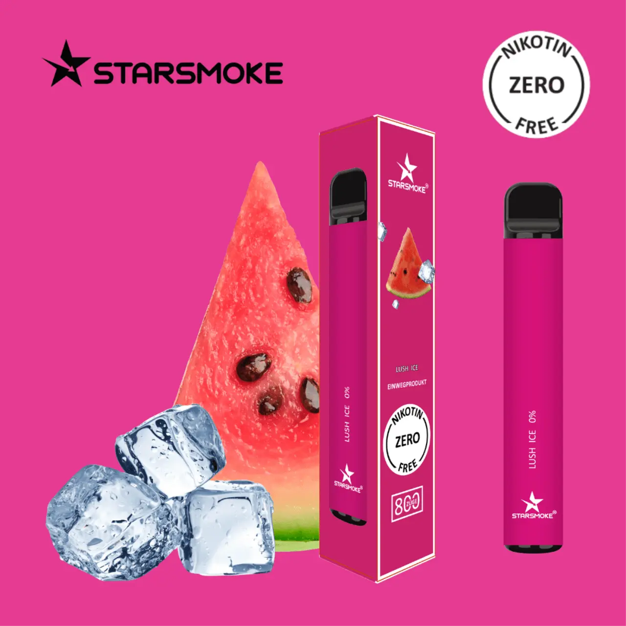 vapes starsmoke mit 800 puffs ohne nikotin wassermelone ice