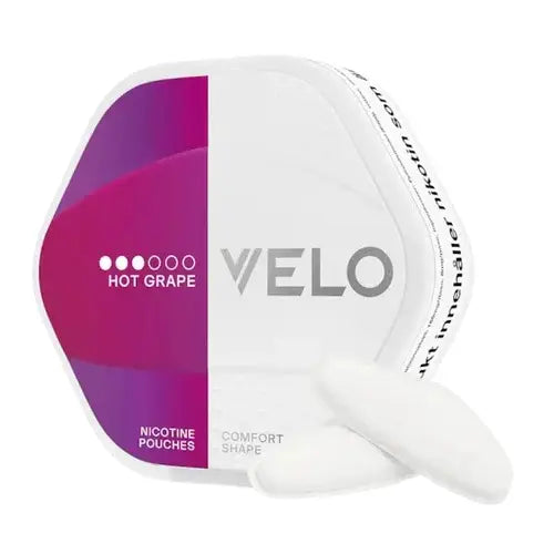 VELO shift snus hot grape nikotinbeutel mit intensivem traube geschmack fuer diskreten nikotingenuss