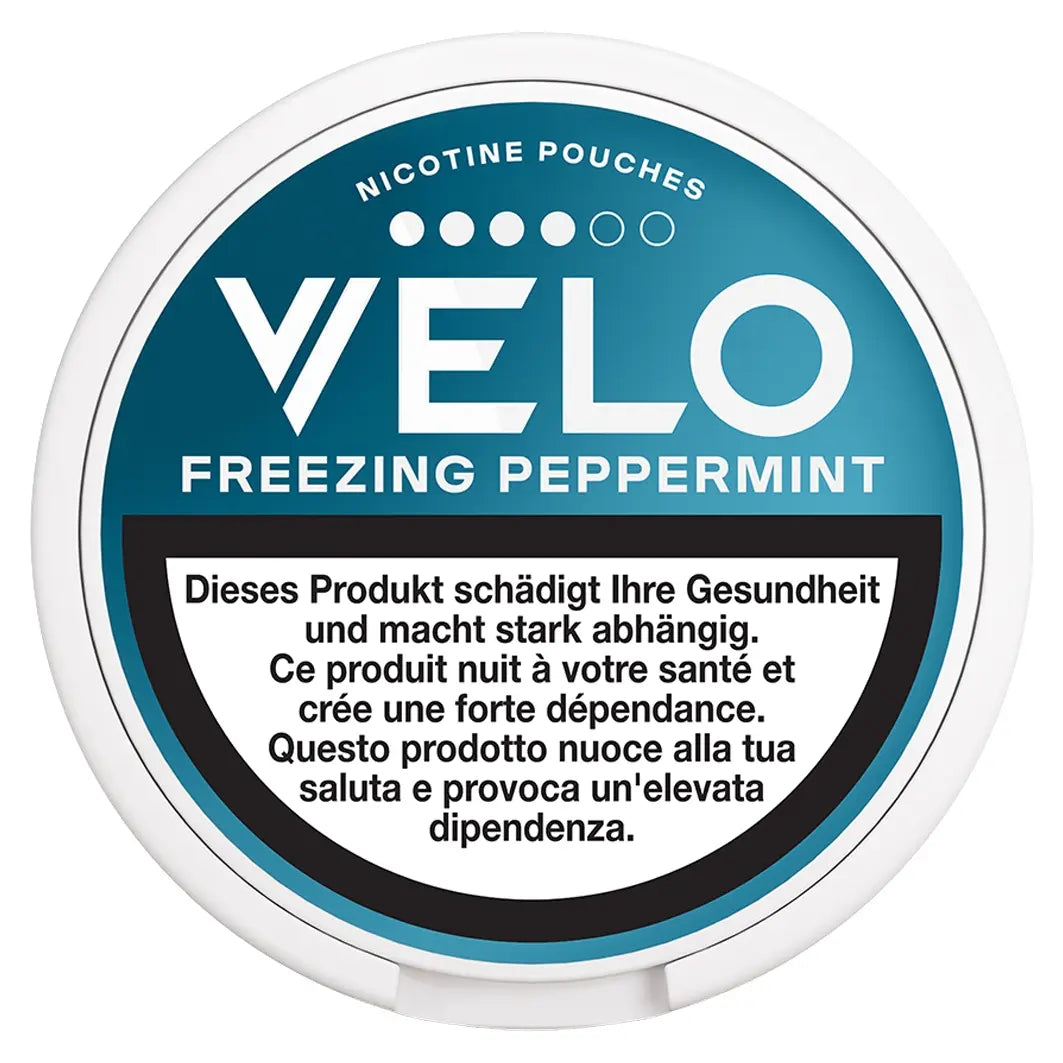 VELO snus freezing peppermint balanced 10.9mg nikotinbeutel mit eisigem pfefferminz geschmack fuer ausgewogenen nikotingenuss