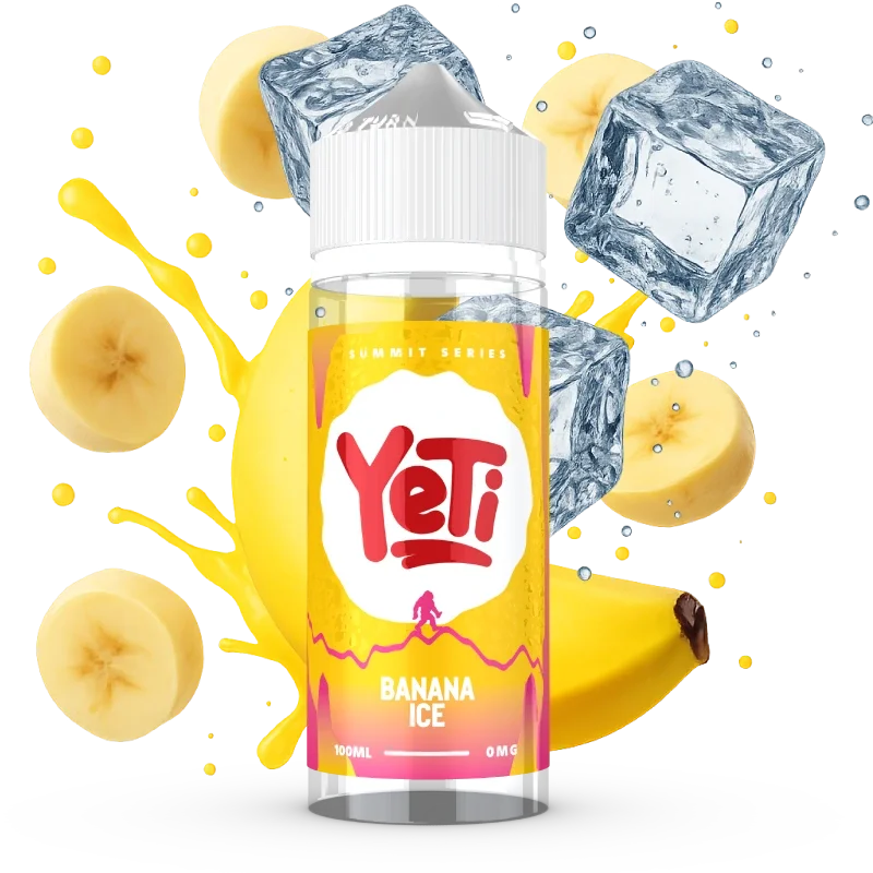 YETI SUMMIT banana ice 100ml shortfill flasche mit cremiger banane und ice premium e liquid made in gb