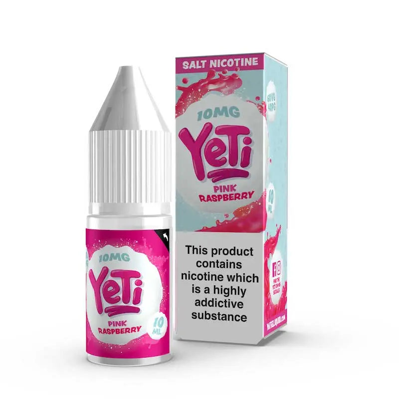 YETI SALT e liquid pink raspberry 10ml mit himbeer aroma nikotinsalz liquid fuer pod systeme hergestellt in grossbritannien
