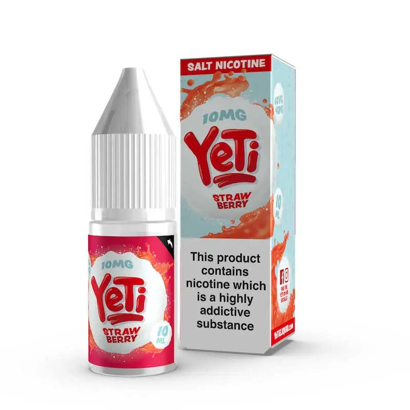YETI SALT e liquid strawberry 10ml mit erdbeer aroma nikotinsalz liquid fuer pod systeme hergestellt in grossbritannien